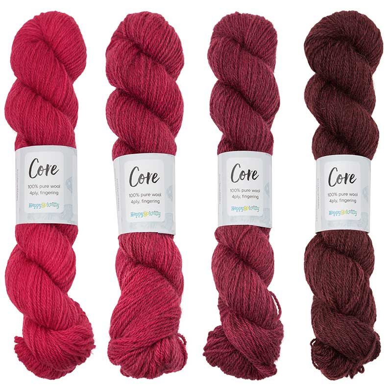Happy-go-knitty Core, hand dyed 100% naturally coloured pure Corriedale wool, 4ply, 100g. Colourway Pohutukawa