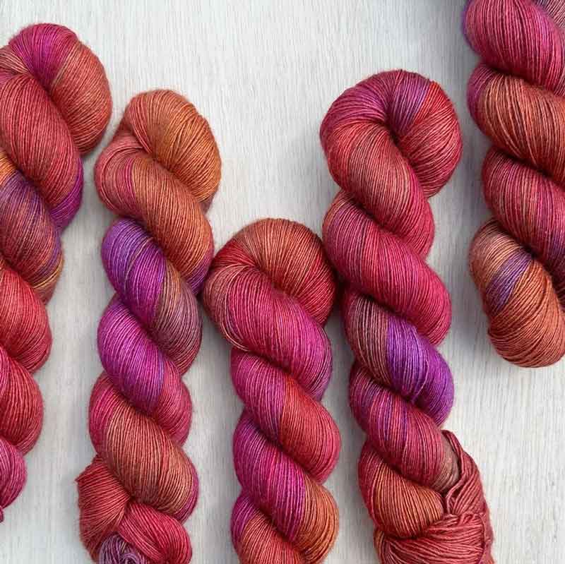 Handbemaltes Garn - Zinnia