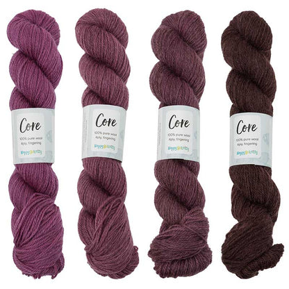 Happy-go-knitty Core, hand dyed 100% naturally coloured pure Corriedale wool, 4ply, 100g. Colourway Magnolia Tree