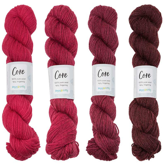 Happy-go-knitty Core, hand dyed 100% naturally coloured pure Corriedale wool, 4ply, 100g. Colourway Pohutukawa