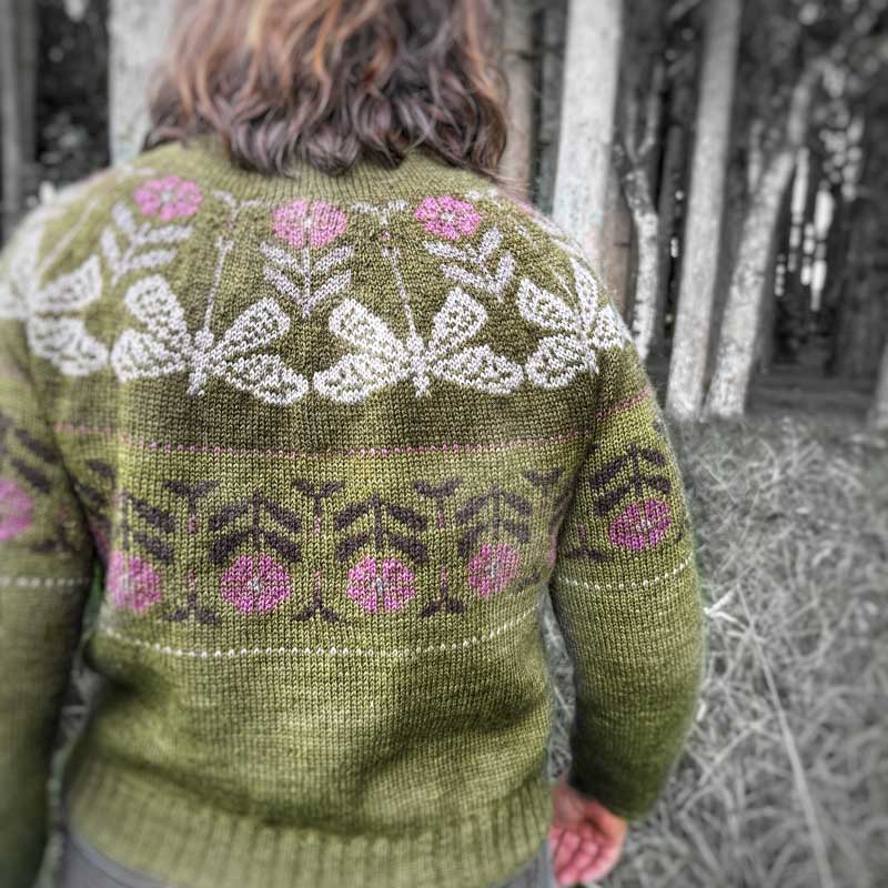 Happy-go-knitty Dragonfly Kit, hand dyed 100% pure Corriedale wool, 4ply. Green colourway