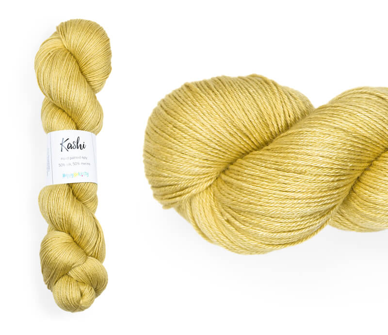 Hand-dyed, 50% silk / 50% superwash merino yarn. Colourway: Custard Apple. 4ply. Smooth and soft with a stunning silk sheen. This yarn knits up beautifully for shawls and wraps. It can also be used for garments, scarves, hats, baby clothes, or other 4ply knitting. 