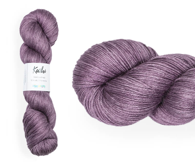 Hand-dyed, 50% silk / 50% superwash merino yarn. Colourway: Smashed Blueberries. 4ply. Smooth and soft with a stunning silk sheen. This yarn knits up beautifully for shawl and wraps. It can also be used for garments, scarves, hats, baby clothes or other 4ply knitting. 