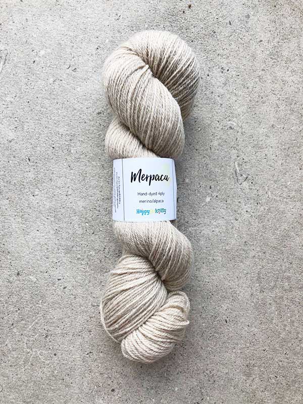 Hand-dyed yarn, 80% merino / 20% alpaca. Colourway Driftwood Fawn (spin run 1 and 3), named for undyed natural coloured yarn. A wonderful artisan yarn spun here in NZ. Beautiful for stranded and fair isle knitting. Suitable for garments, hats, scarves, mittens and big, cosy shawls. Available in 4ply and 8ply.