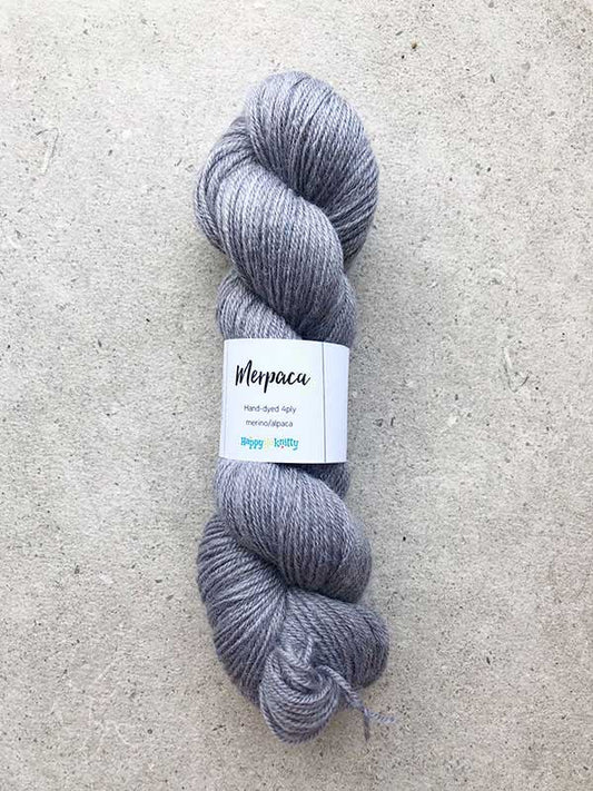 Hand-dyed yarn, 80% merino / 20% alpaca. Colourway: Lavender Mist. Available in 4ply and 8ply. A wonderful artisan yarn spun here in NZ - merino blended with alpaca. Worsted spun. Beautiful for stranded and fair isle knitting. Suitable for garments, hats, scarves, mittens, and big, cosy shawls.