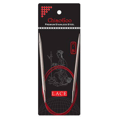 RED Lace surgical-grade, stainless steel circulars have a smooth, satin-sheen finish and memory-free, multi-strand, steel, nylon-coated, red cable. Lace tips are machine-precisioned. Needle size is laser imprinted on each circular. Several sizes available. Shop at Happy-go-knitty today!