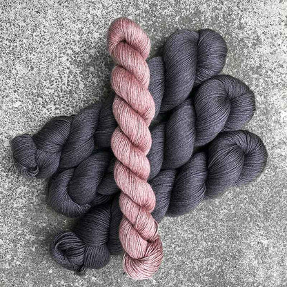 Happy-go-knitty Yarn Kit for Aquilegia, designed by Rachel Illsley/Unwind Knitwear